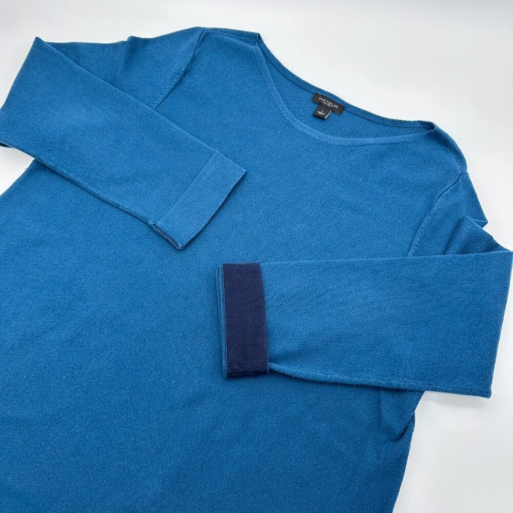 Ann Taylor Factory Women's Boat Neck Tunic Sweater, Size‎ Large, Teal